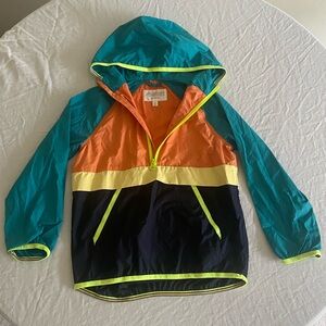 Small (size 5-6) Colorful Gymboree Quarter Zip Hooded Windbreaker with Pockets